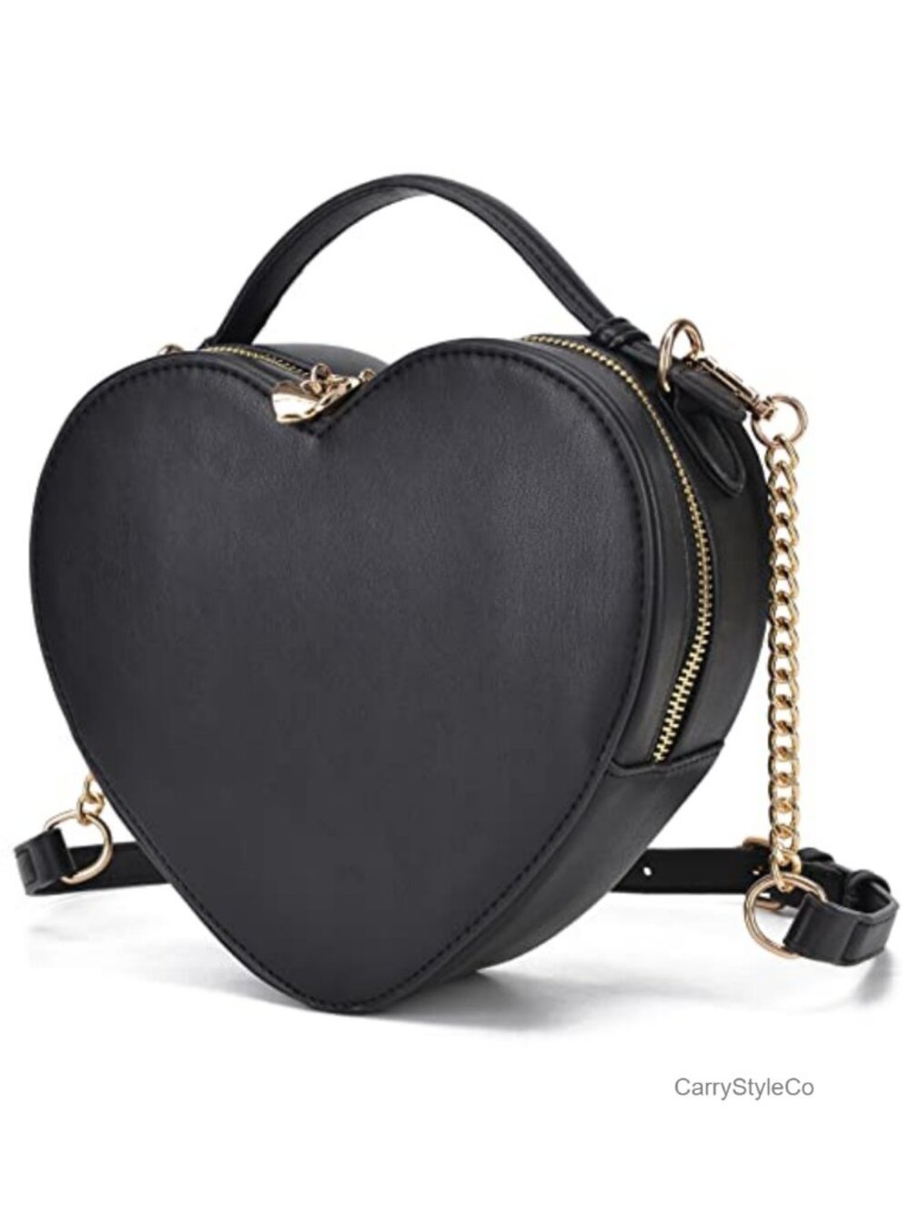 Heart Shape Crossbody Purse Women Satchel Handbag Zip-Around Shoulder Bag